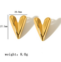 Sculpted V Design Earrings