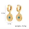 Evil Eye Gold Hoop Earrings