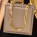Classic Gold Paperclip Chain Necklace