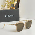 Elegant Beige Square Sunglasses