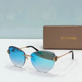 Rimless Blue Mirror Luxury Sunglasses