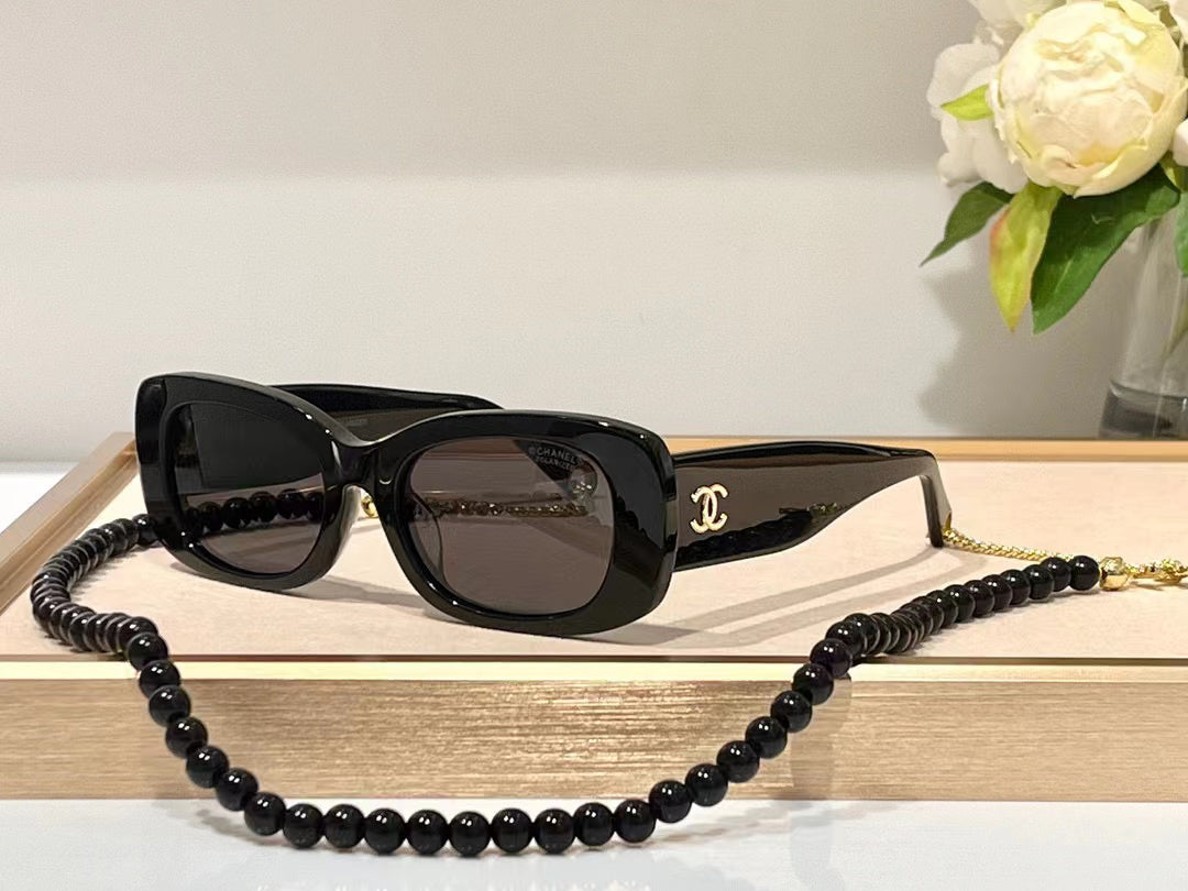 Chanel Classic Black Rectangle Sunglasses