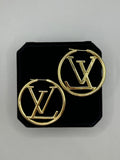 Gold Logo Circle Hoop Earrings