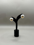 Pearl Logo Stud Earrings