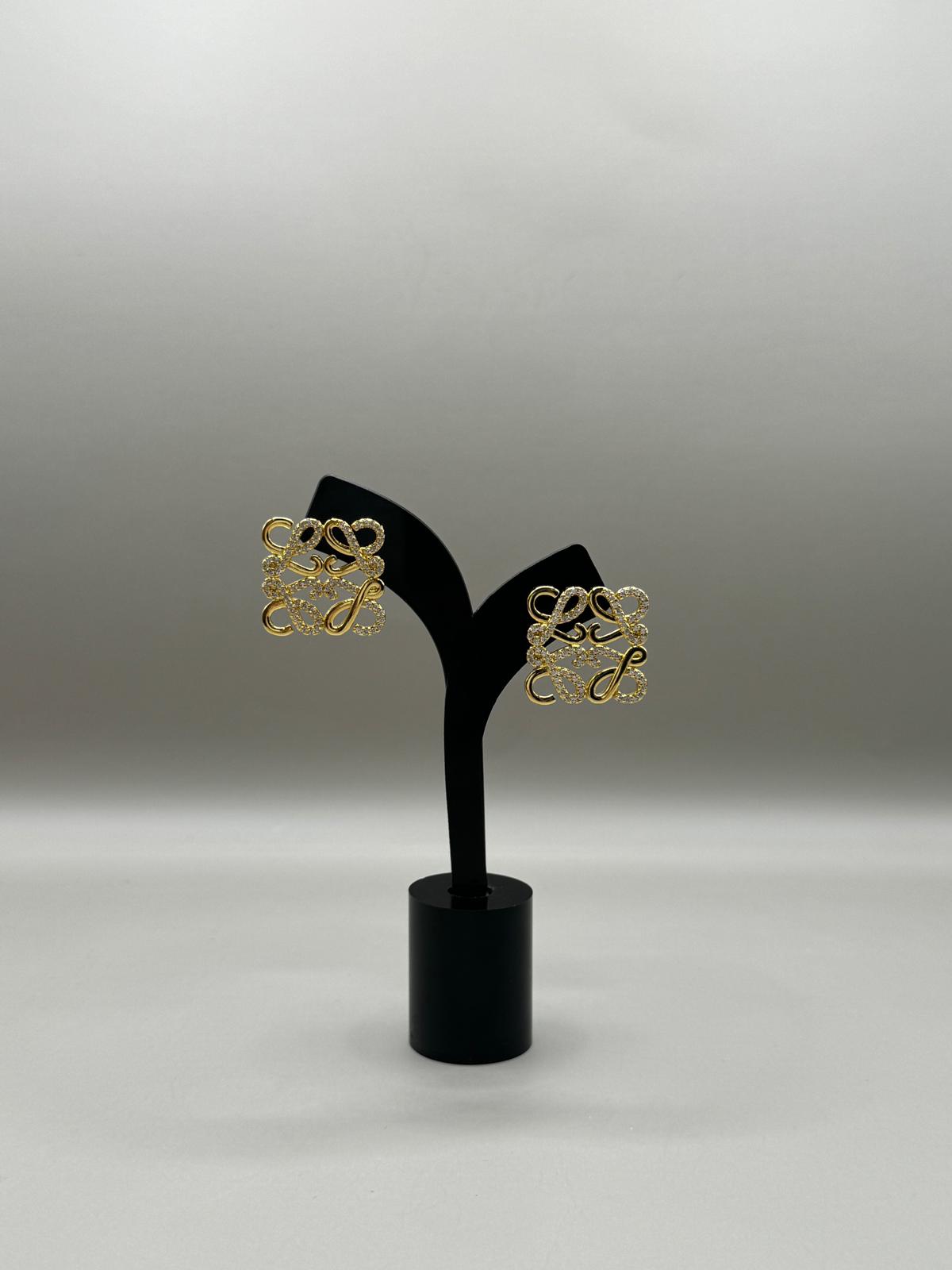 Crystal Knot Square Stud Earrings