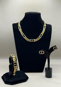 Luxury Gold Logo Link Jewelry Set