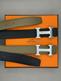 Hermès Reversible Leather Belt (Black & Brown)