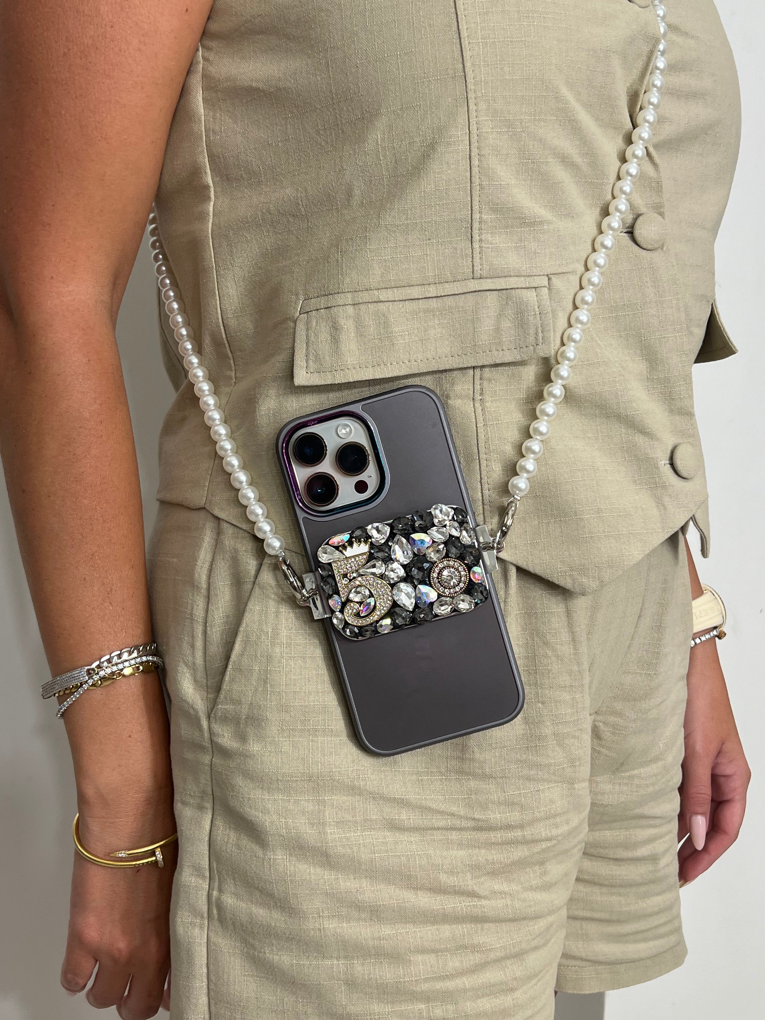 Luxury Ribbon Pearl Phone Strap