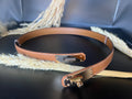 YSL Slim Leather Belt – Gold Square Buckle