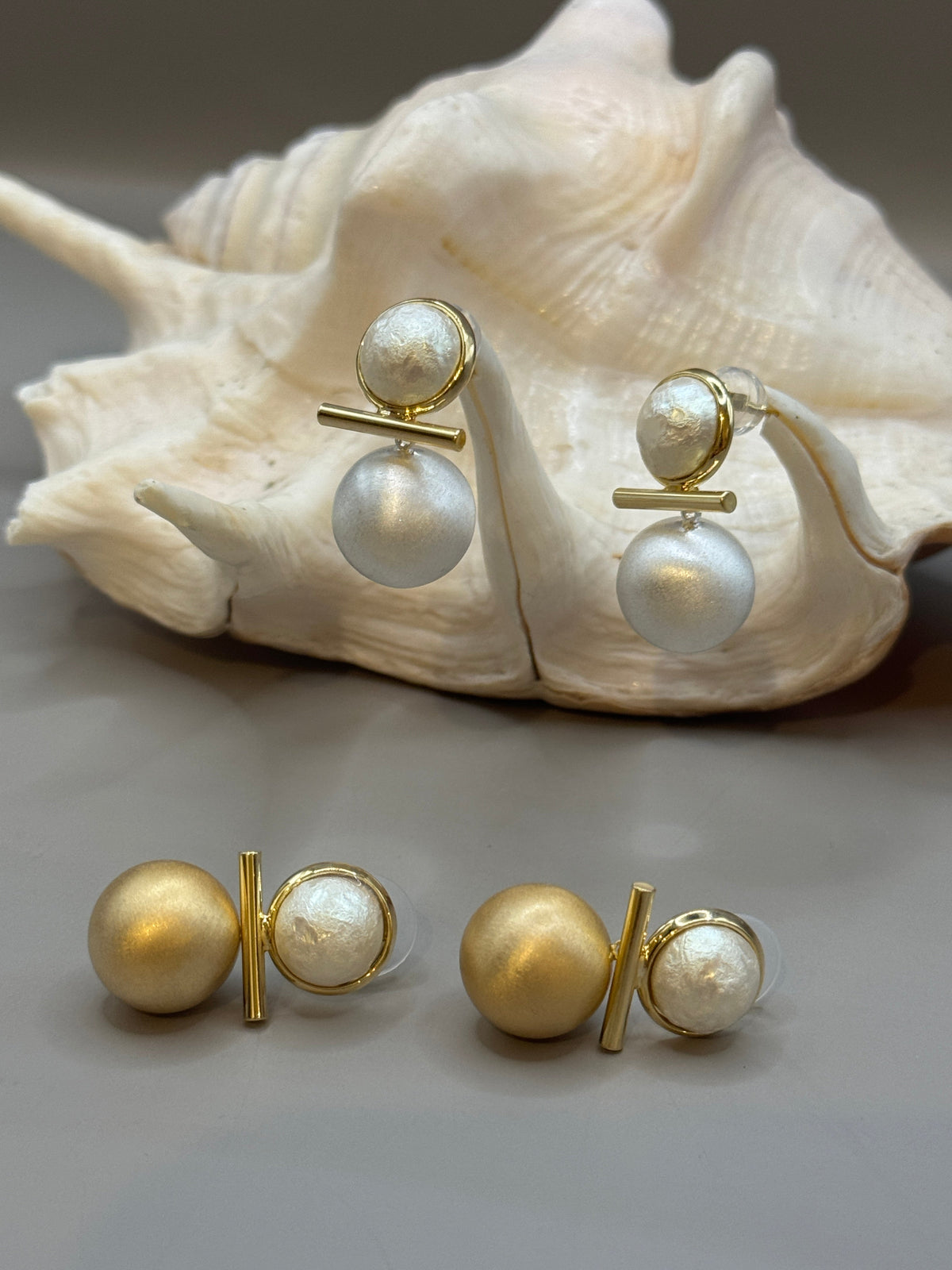 Dual Pearl Balance Earrings