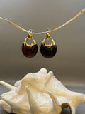 Amber Halo Drop Earrings