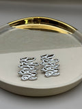 Liquid Silver Sculpted Stud Earrings