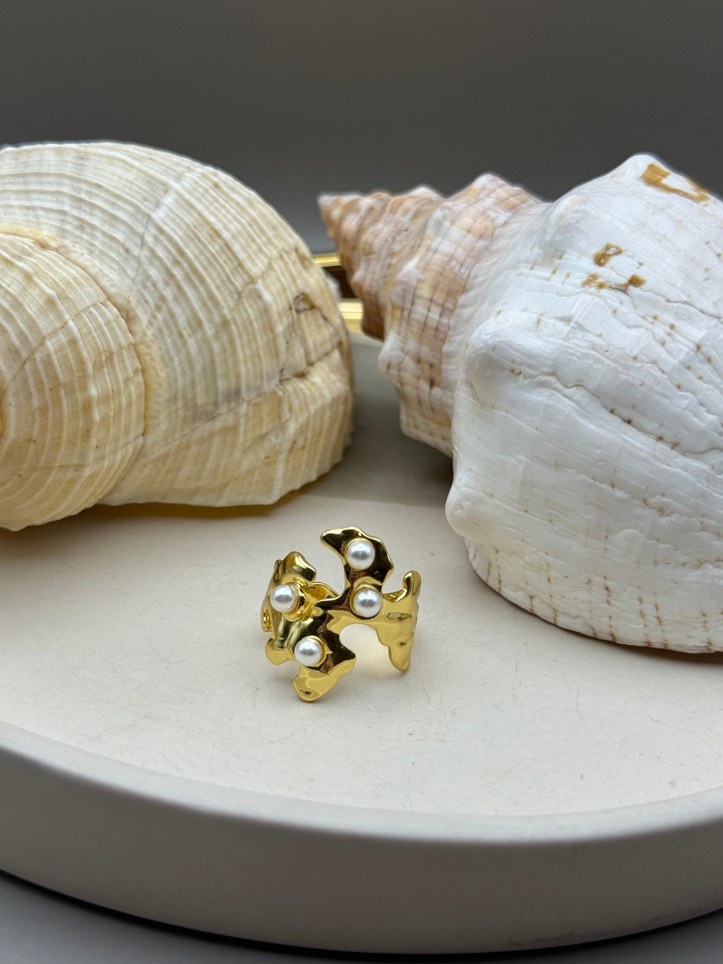 Molten Pearl Statement Ring