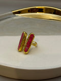 Crimson Edge Adjustable Ring
