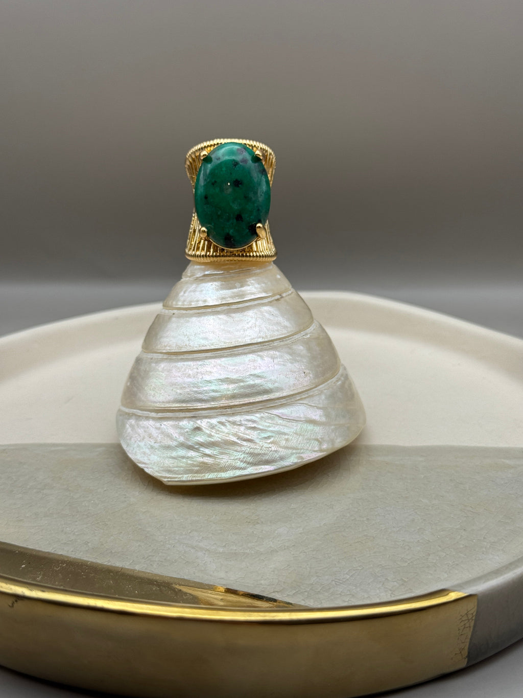 Emerald Crown Statement Ring
