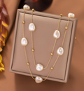 Layered Pearl Drop Necklace