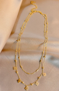 Gold Layered Disc Charm Necklace