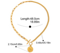 Gold Coin Pendant Chain Necklace