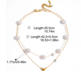 Double-Layer Gold Necklace with Pearl Accents