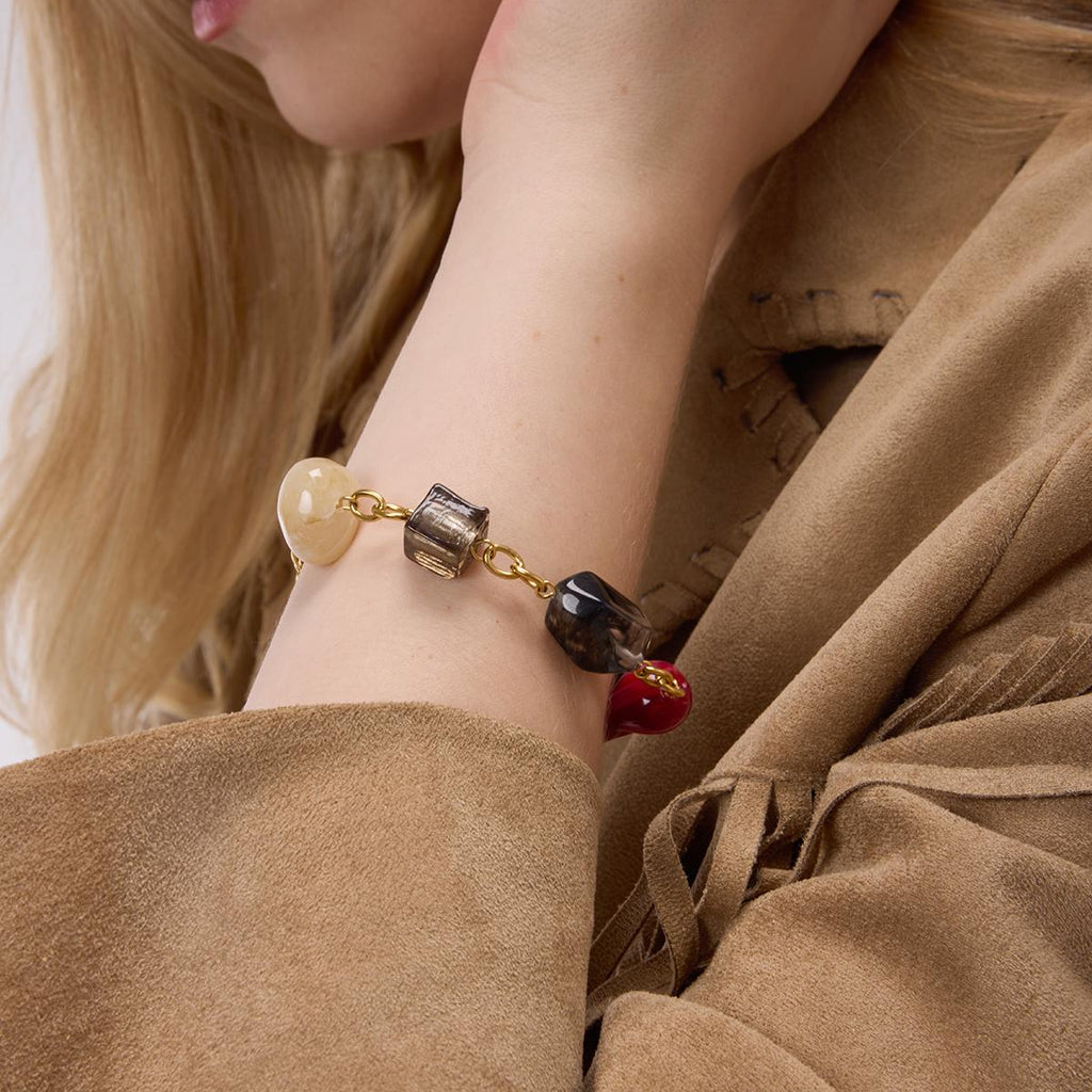Multicolor Natural Stone Charm Bracelet