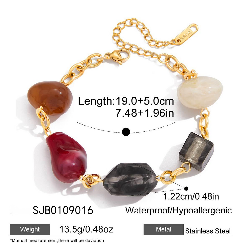 Multicolor Natural Stone Charm Bracelet