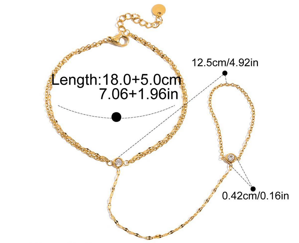 Minimalist Gold Finger Chain Bracelet