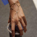 Dainty Crystal Draped Hand Chain Bracelet