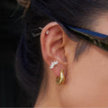 Gold Sculpted Tulip Hoop Earrings