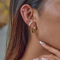 Gold Mini Chunky Huggie Hoop Earrings