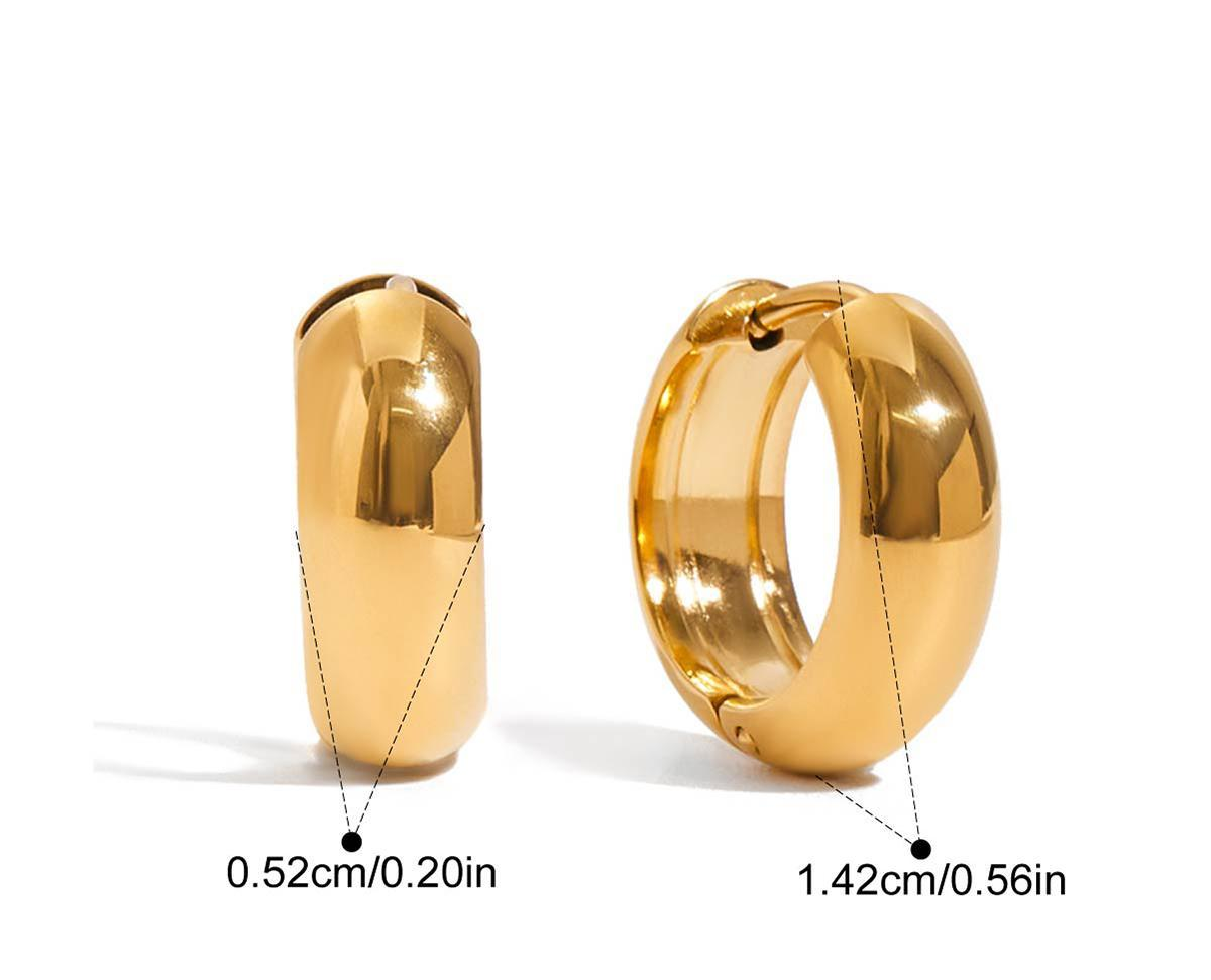 Gold Mini Chunky Huggie Hoop Earrings