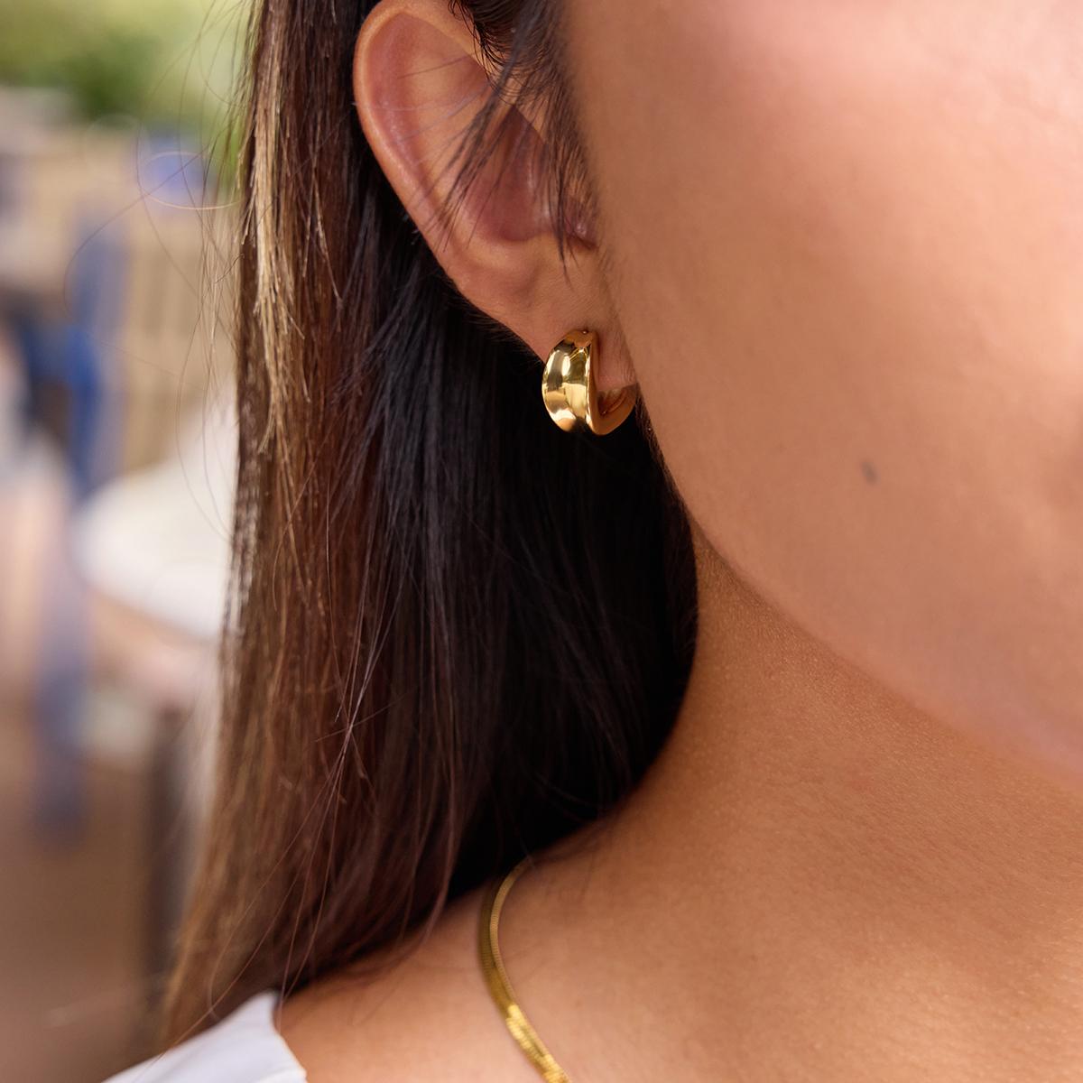 Gold Mini Chunky Hoop Earrings