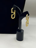 Crystal Accent V Hoop Earrings