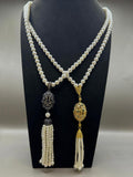 Dual Elegance Pearl Tassel Necklace
