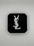 Crystal Monogram Statement Broche