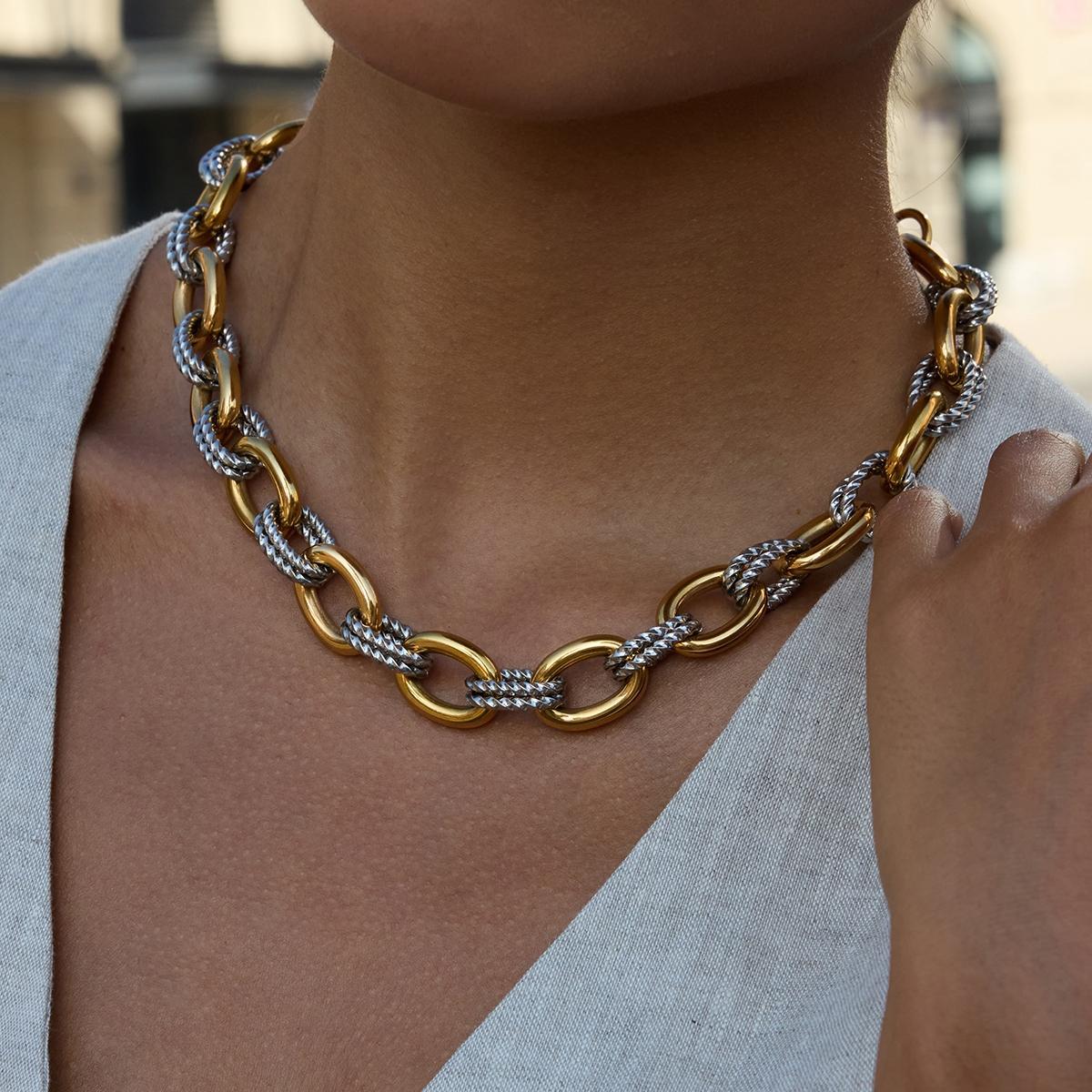 Dual Tone Luxe Chain Necklace