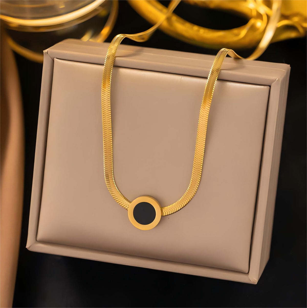 Eclipse Gold Herringbone Necklace