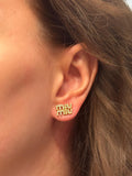 Crystal Logo Stud Earrings