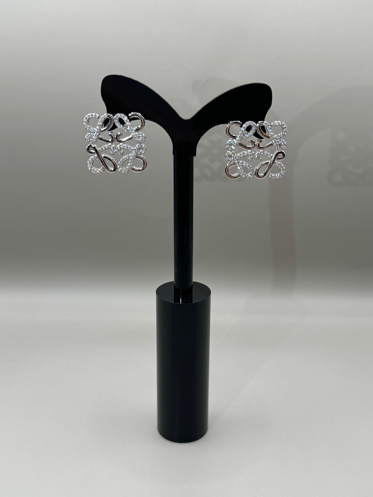 Crystal Knot Square Stud Earrings