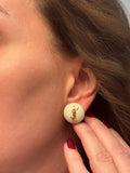 Logo Pearl Stud Earrings